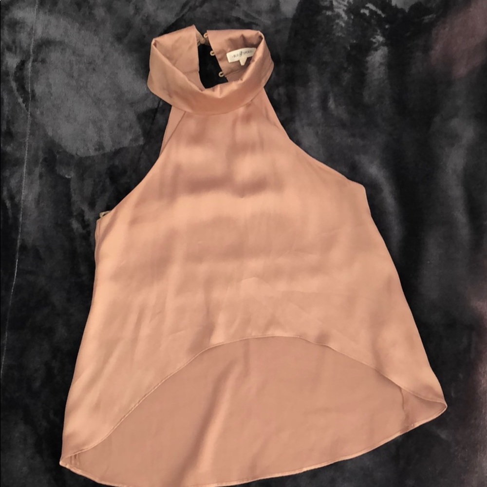 Champagne/Beige Satin Halter Top